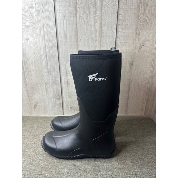 Fans Waterproof Farming Fishing & Hunting Boots Mens Size 13 Black Rubber Upper - Picture 4 of 7